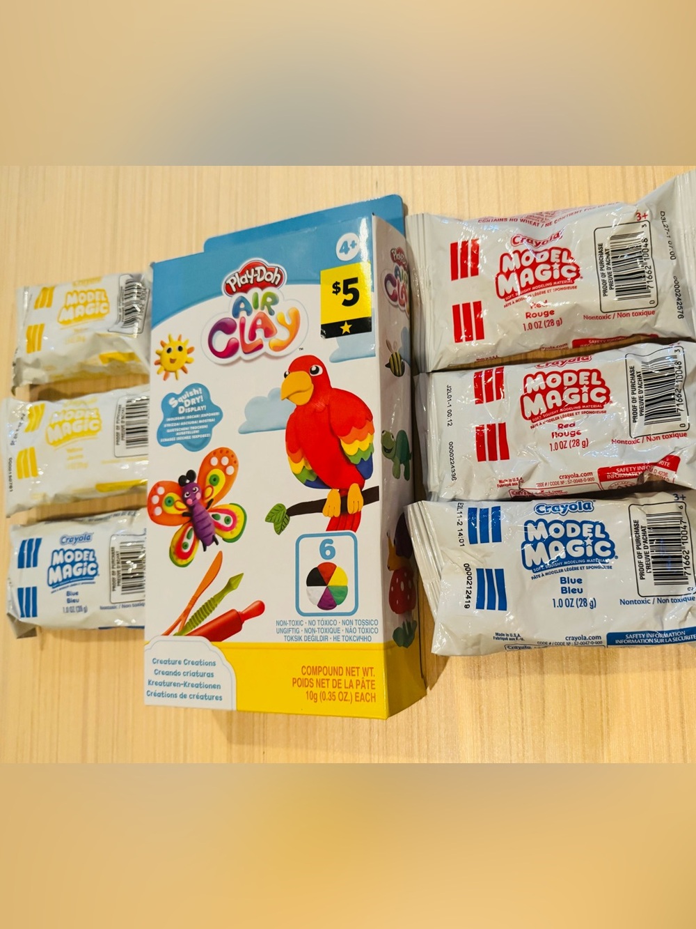 Play-Doh Air Clay Kit With 6 Packs of Crayola Model Magic Clay All New